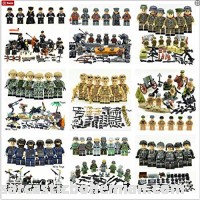 funtoys24 War II Military Army 20pcs Random Style Mini Soldiers 100% Compatible Building Blocks Toys Set B07L1K1F64